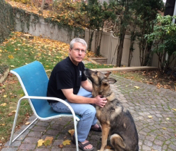 Rich and his best friend and rescue dog, Poni.