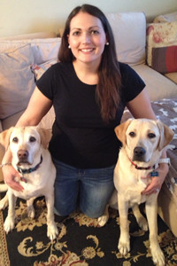 Kristy with her gorgeous Yellow Labs