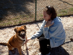 Lainie and her rescue dog, Buddy.